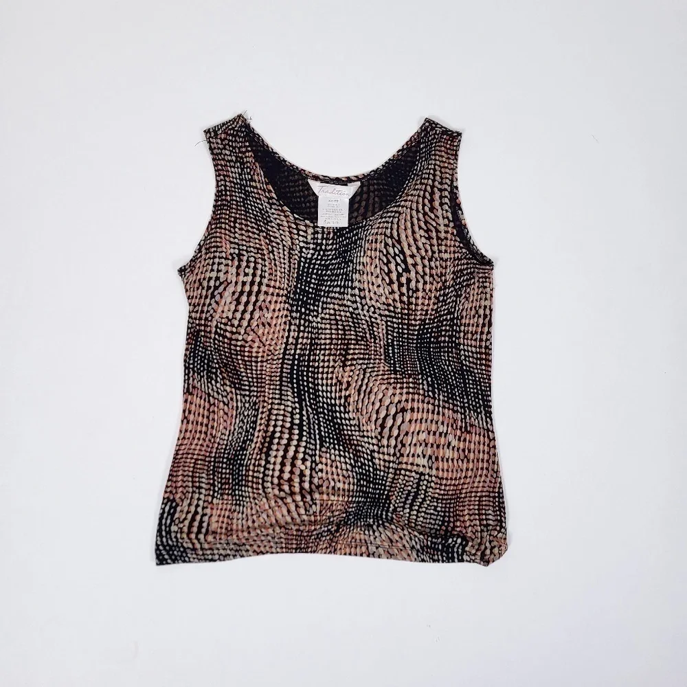 FREE W PURCHASE Abstract sleeveless bodycon top cyber print - Picture 10 of 10